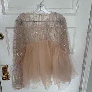 Sequin & tulle blouse